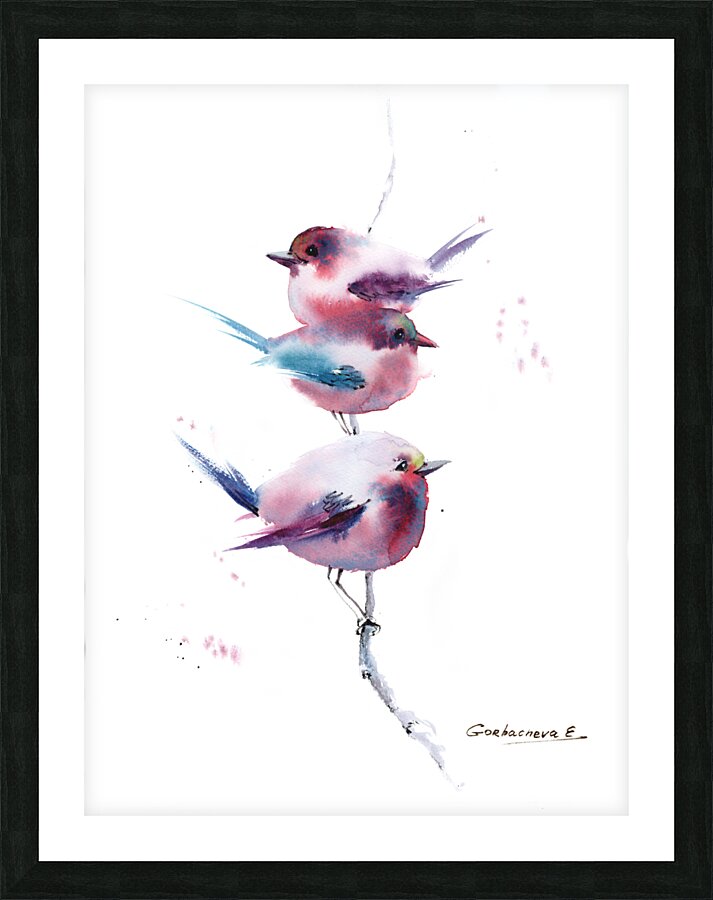 Pink Birds Picture Frame print
