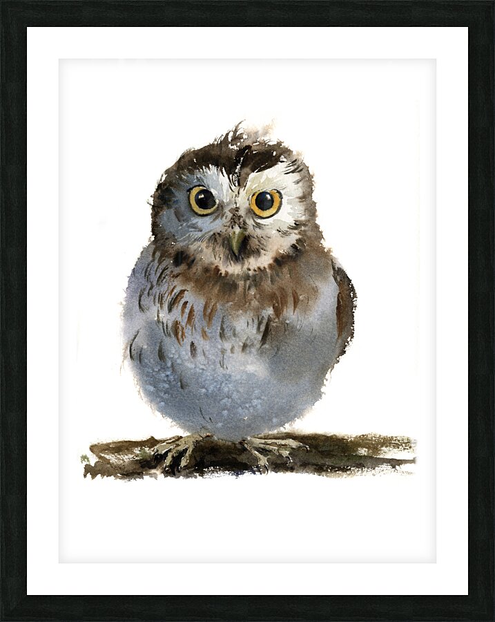 Watercolor owl Picture Frame print