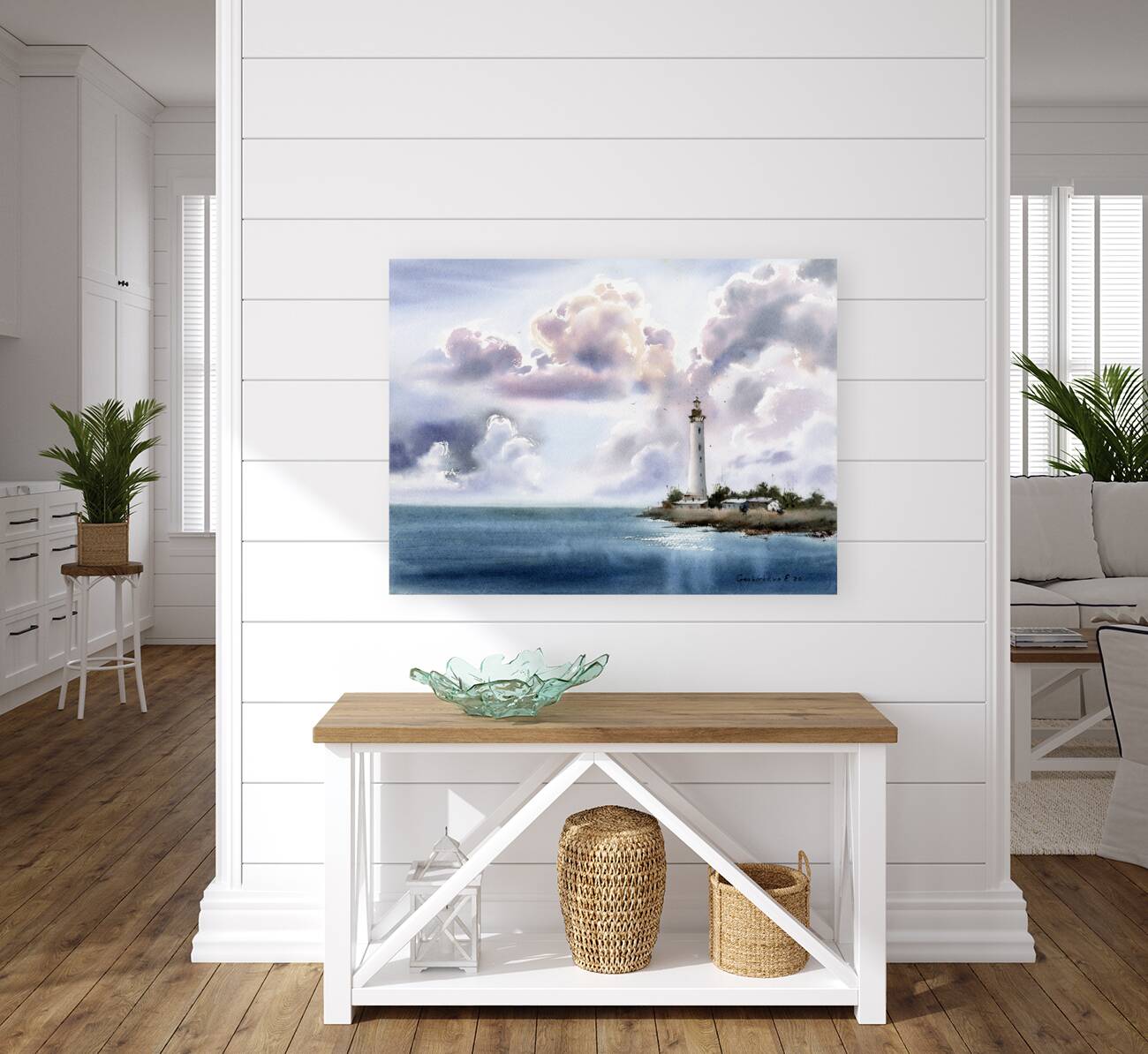Lighthouse Watercolor Reproduction