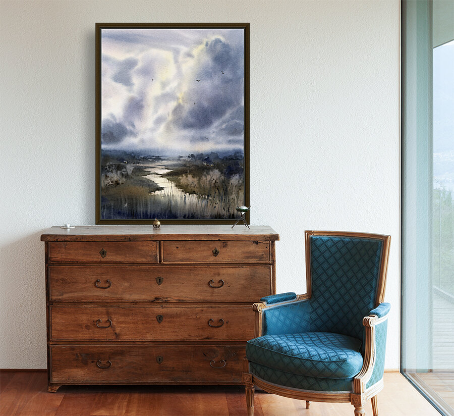Clouds and river Reproduction