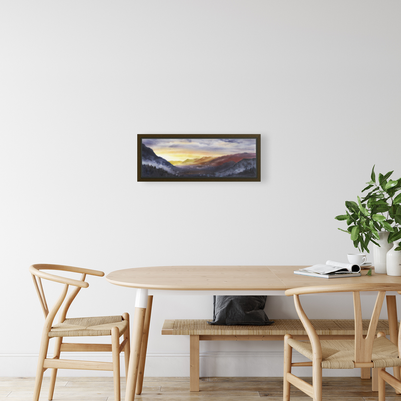 Sunset in the mountains Reproduction