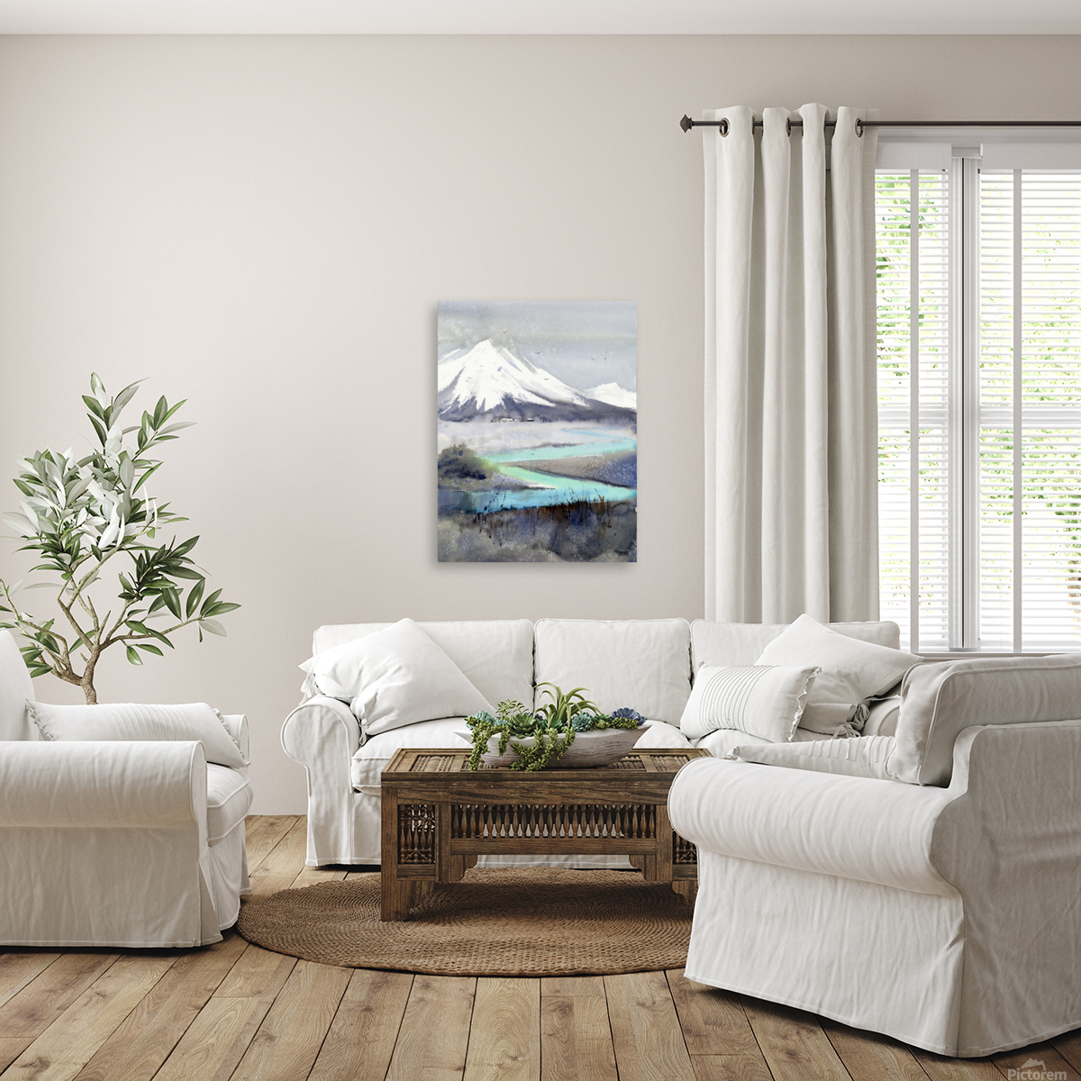 Turquoise mountain river Reproduction