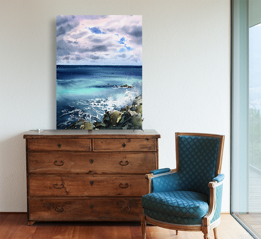 Waves and rocks Reproduction
