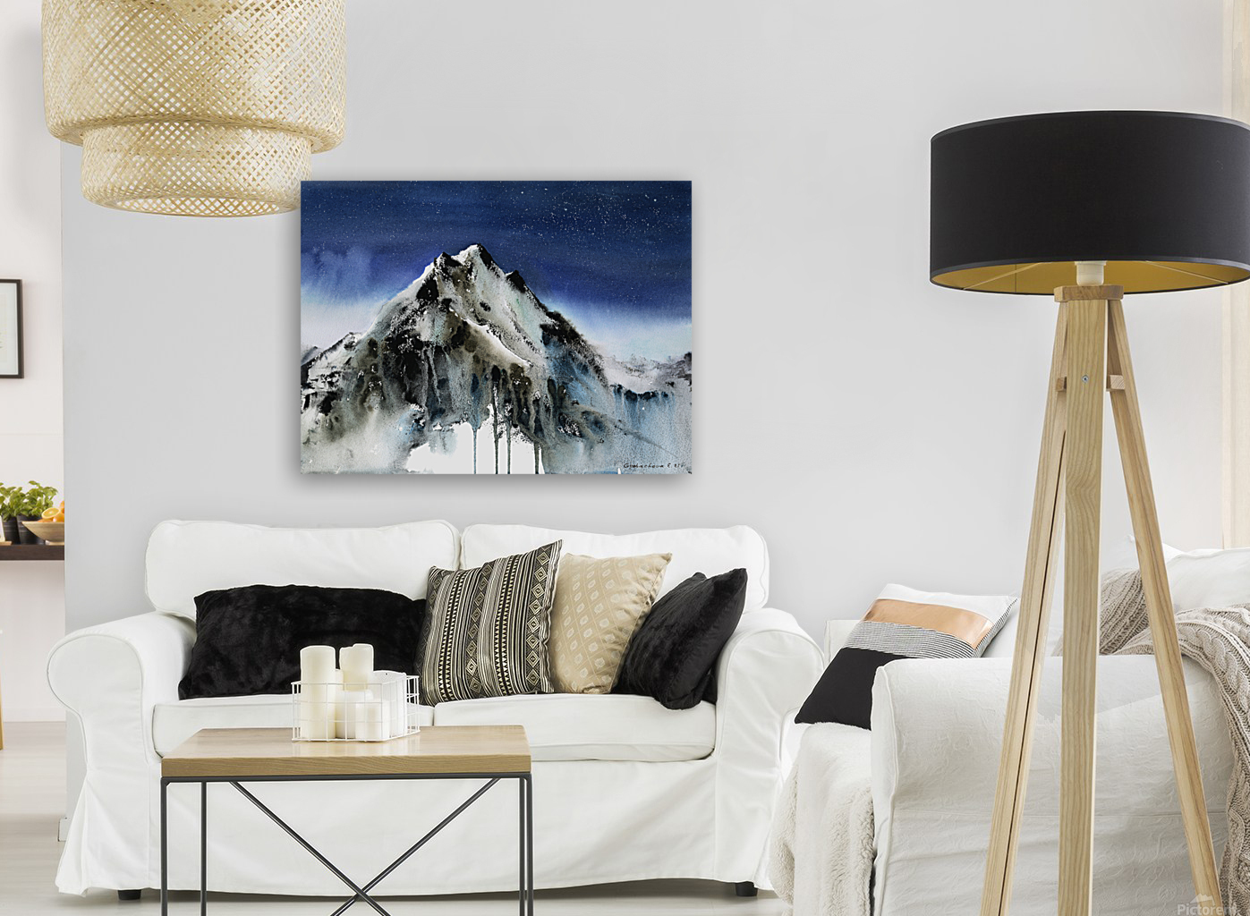 Watercolor mountains 2 Reproduction