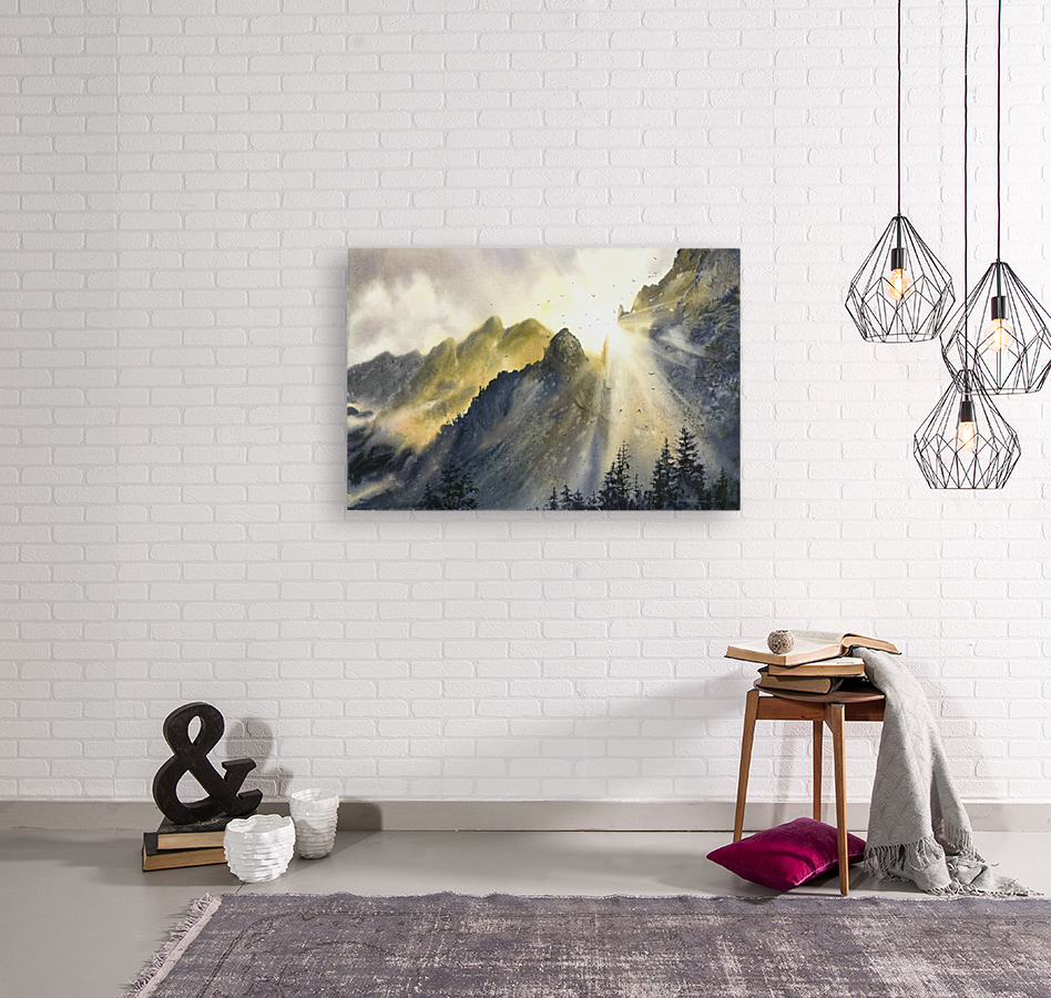 Sun and mountains Reproduction