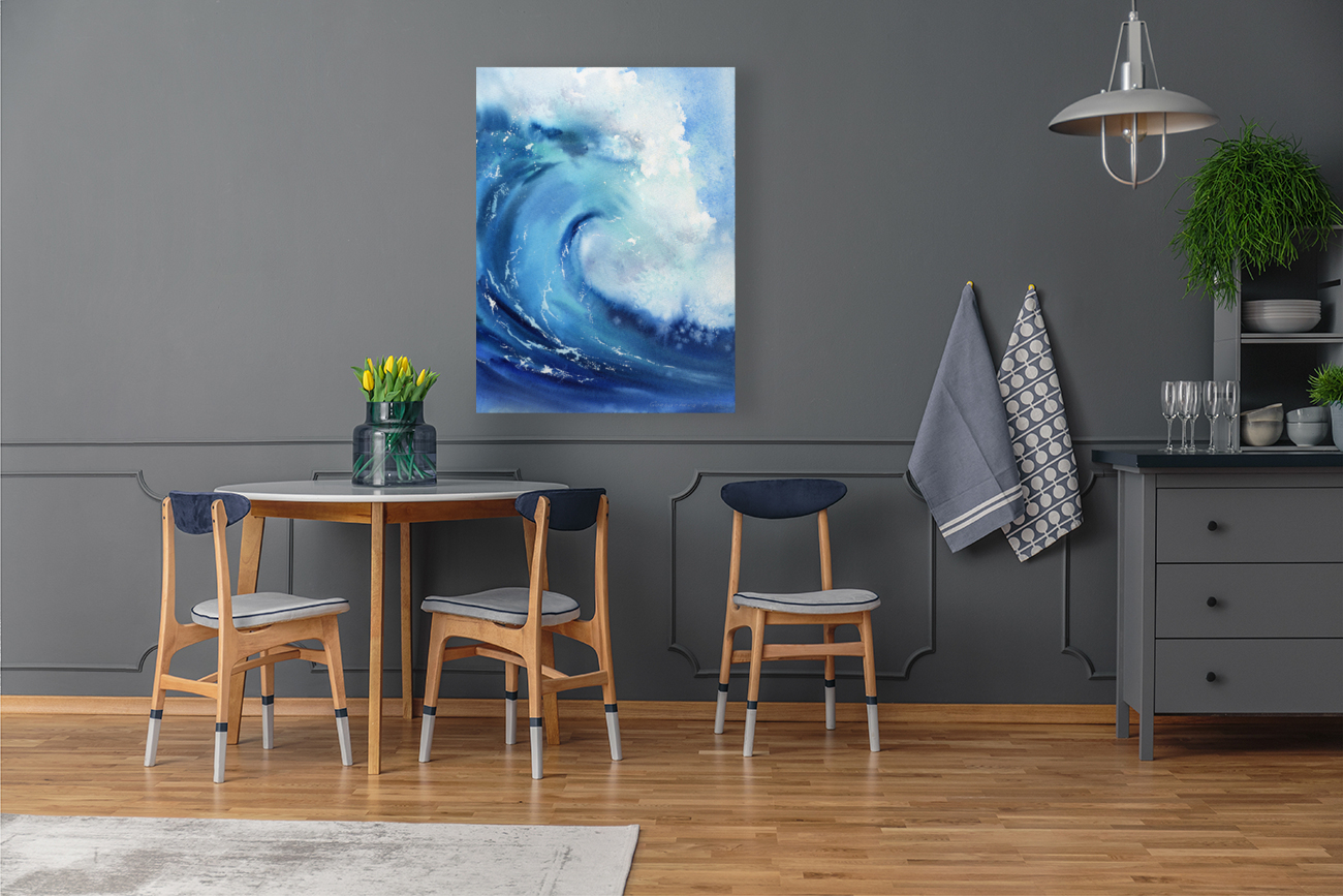 Watercolor wave Reproduction