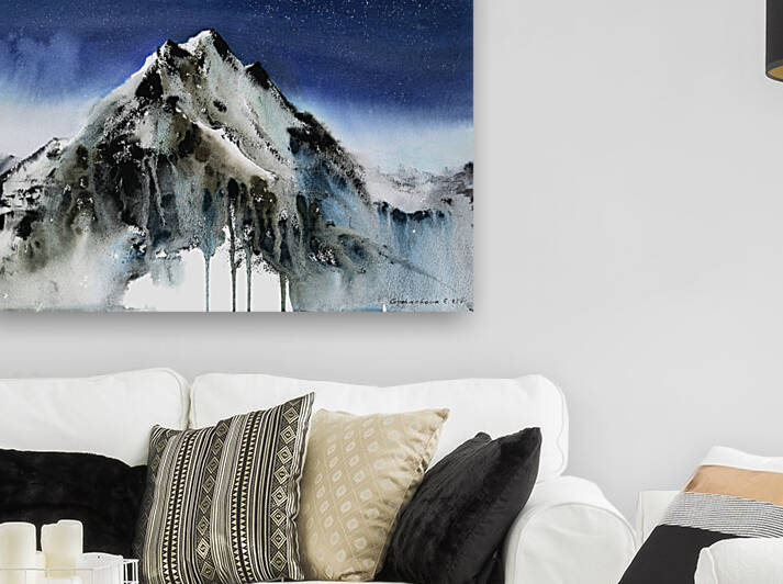 Watercolor mountains 2 Reproduction