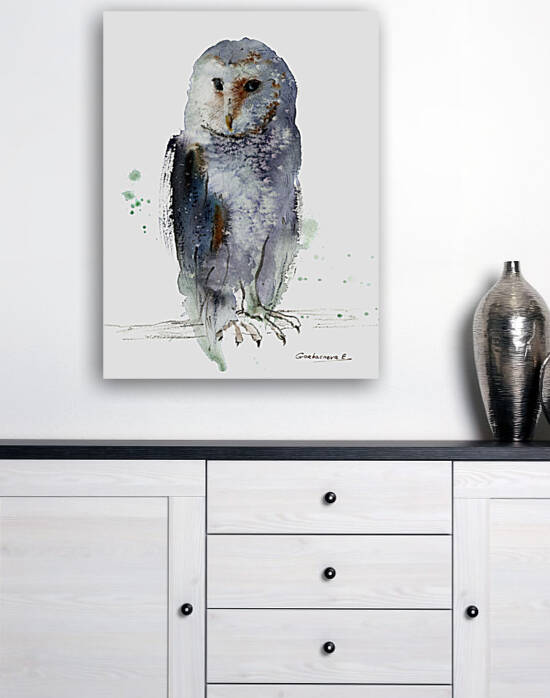 Gray owl by Eugenia Gorbacheva