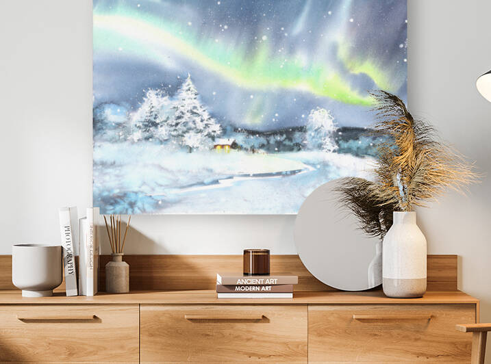 Aurora Borealis Winter Reproduction