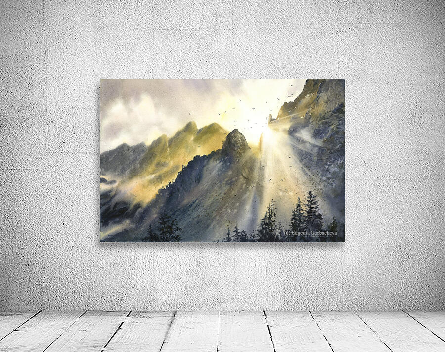 Sun and mountains Wall Preview