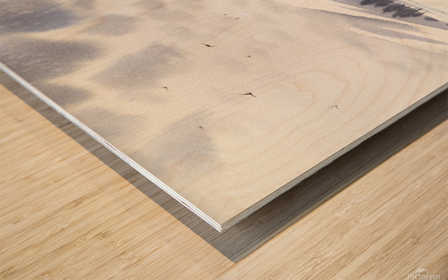 Turquoise mountain lake Wood print