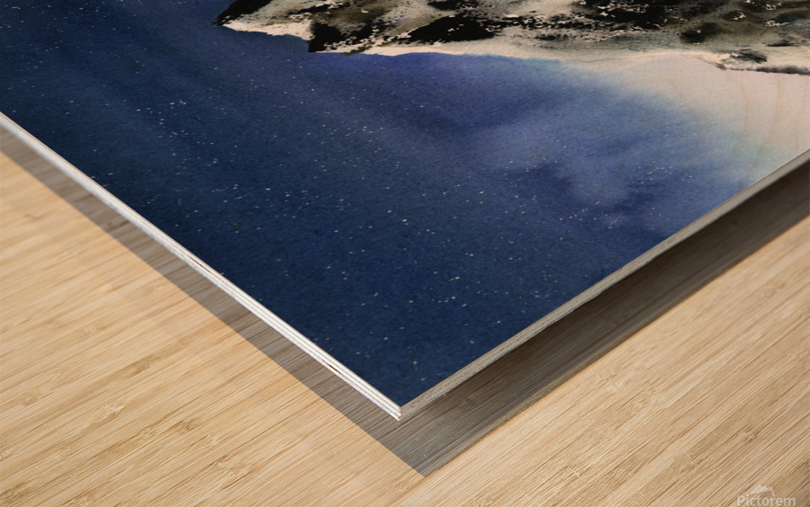 Watercolor mountains 2 Wood print