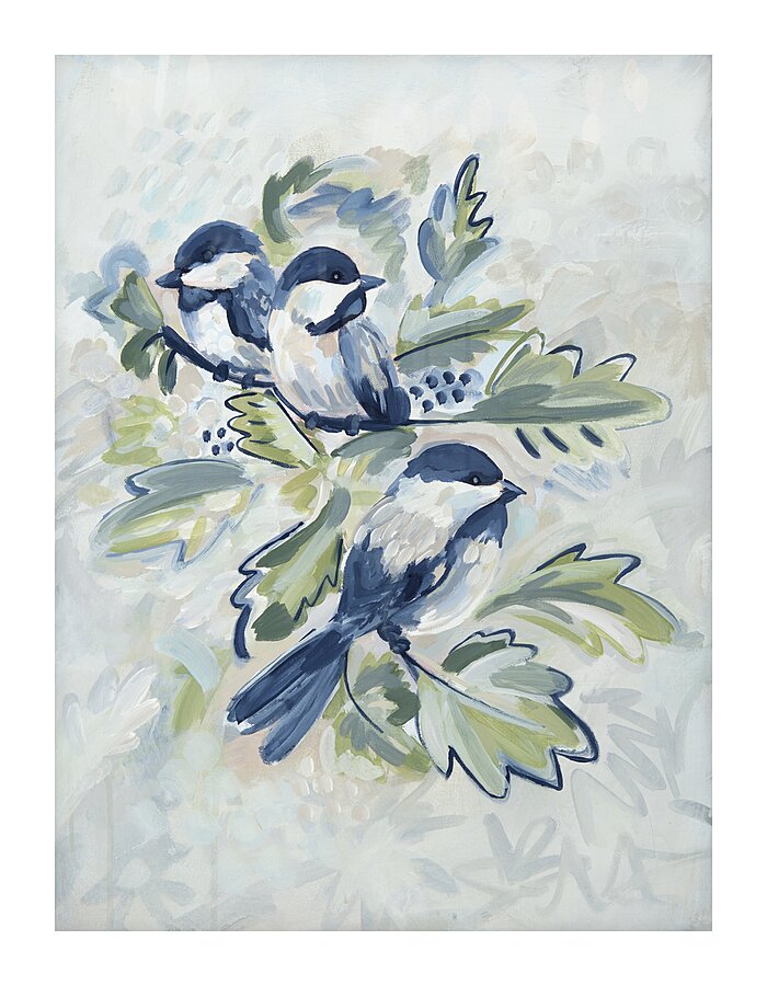 Three Chickadees Picture Frame Printing