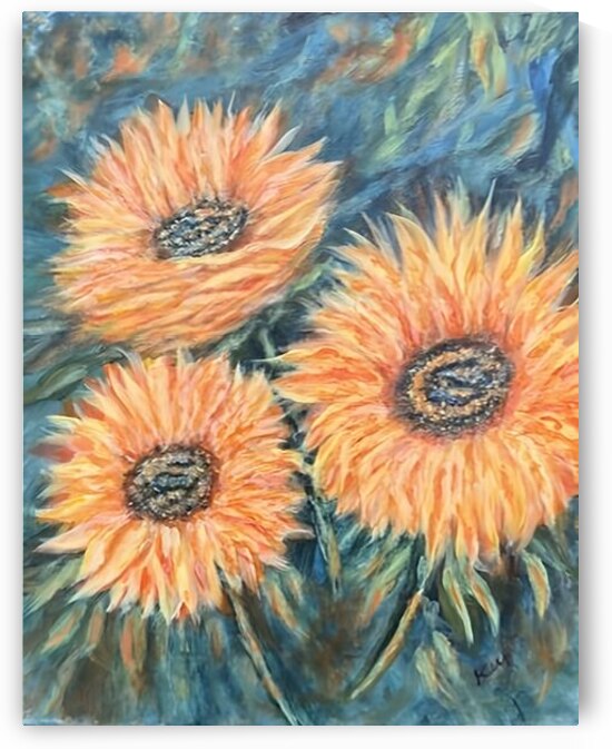 Sunflowersacrylic1 by Kim Ackerman