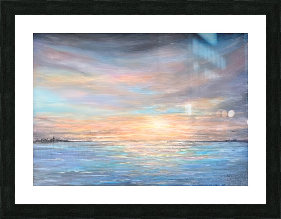 Sunset Lake acrylic Picture Frame print