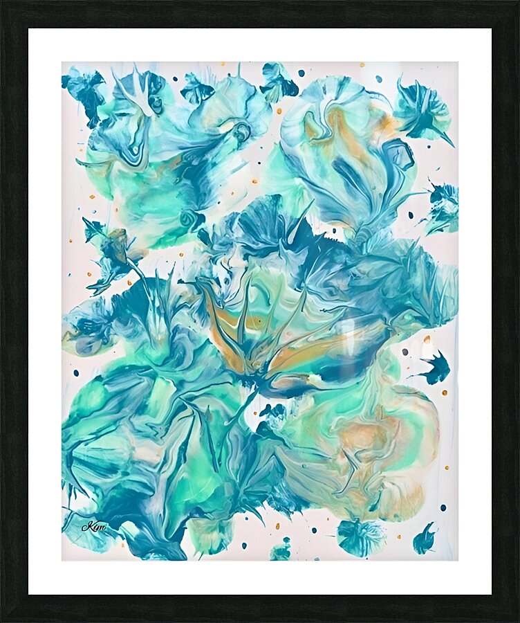 Abstract Teal Picture Frame print