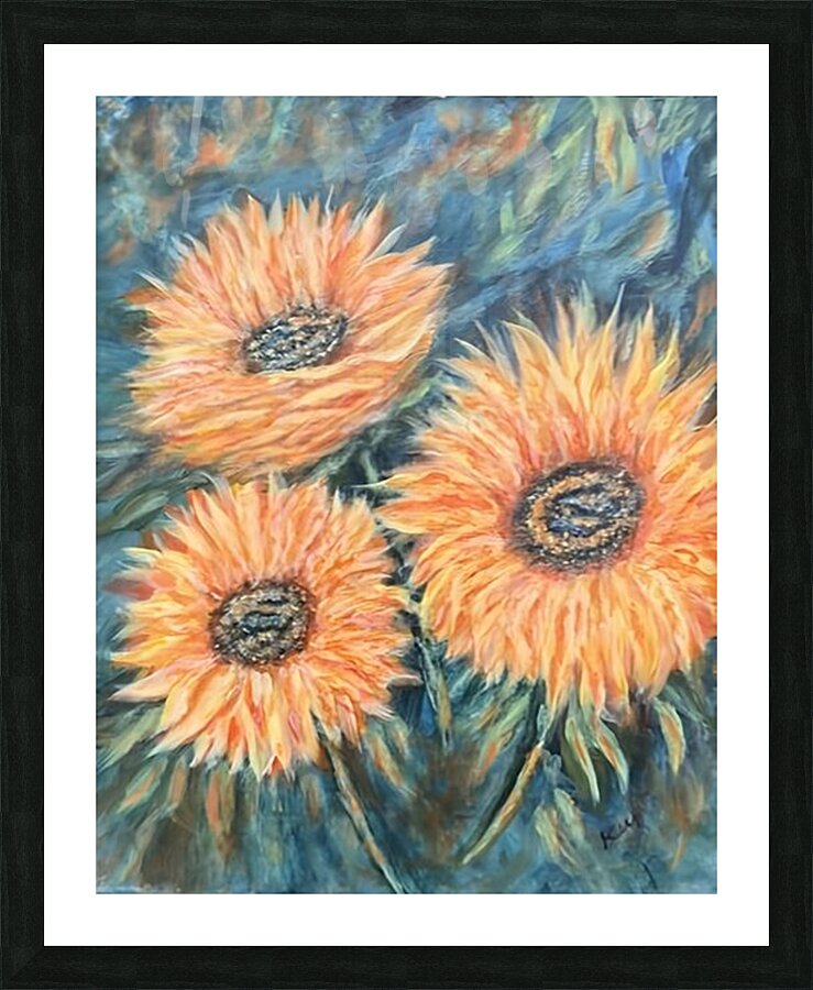 Sunflowersacrylic1 Picture Frame print
