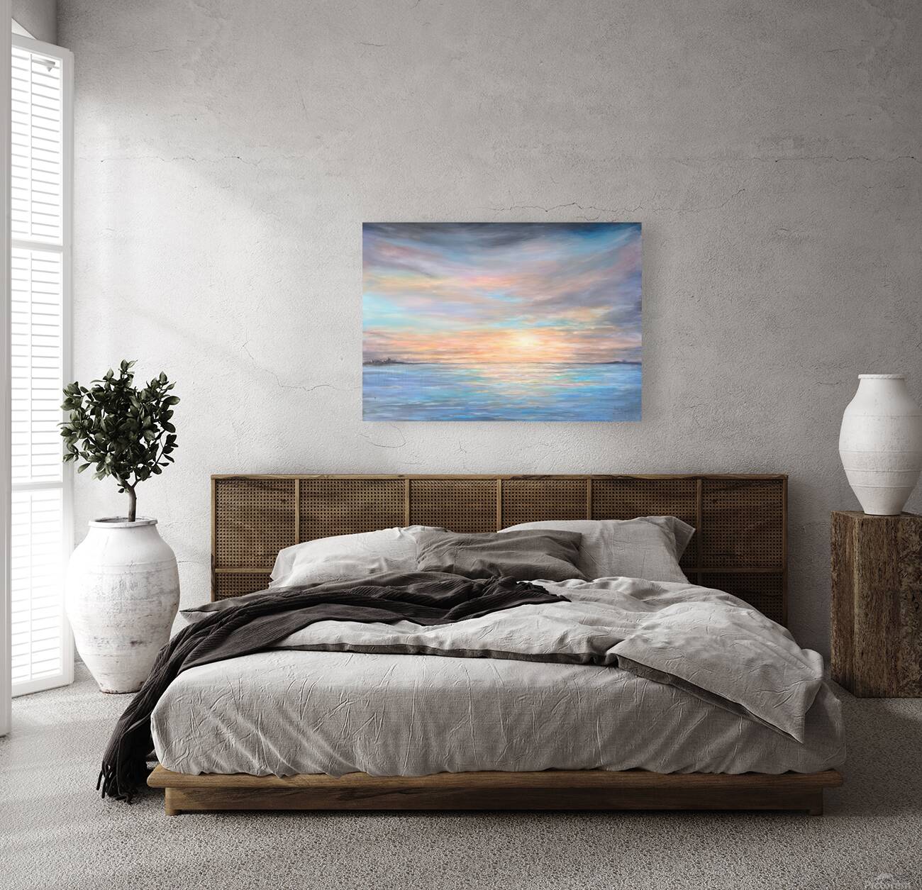 Sunset Lake acrylic Reproduction