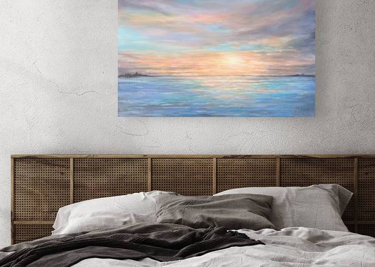 Sunset Lake acrylic by Kim Ackerman