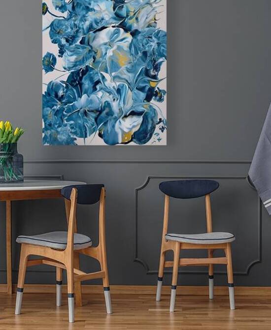 Abstract Blue Flowers  kim by Kim Ackerman