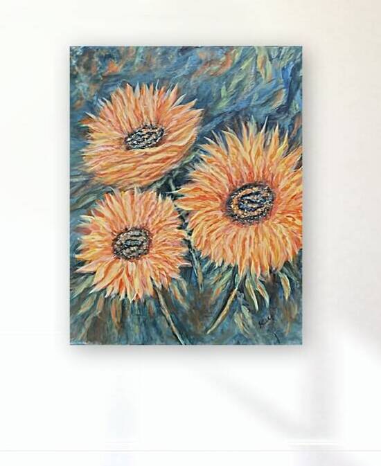 Sunflowersacrylic1 by Kim Ackerman