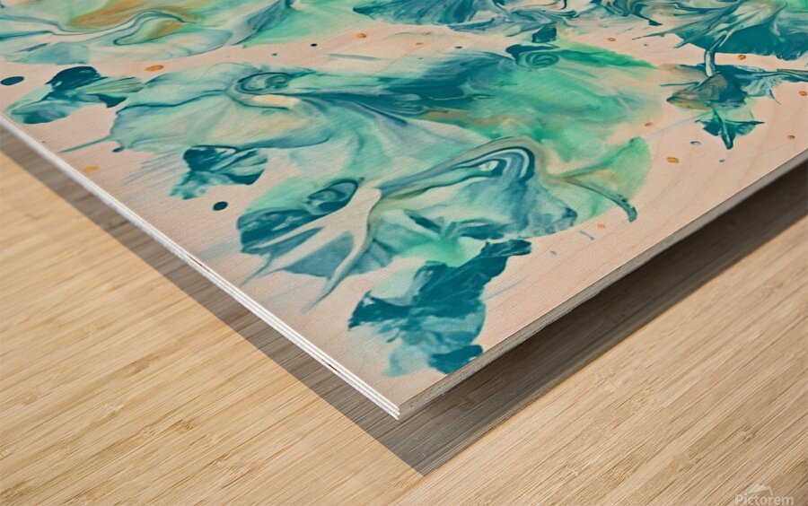 Abstract Teal Wood print