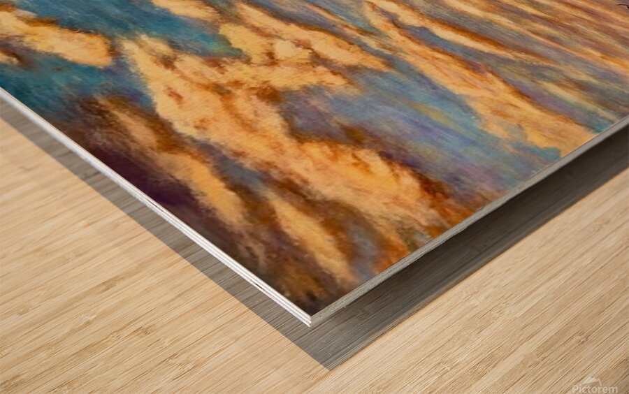 Orange Sunset Wood print