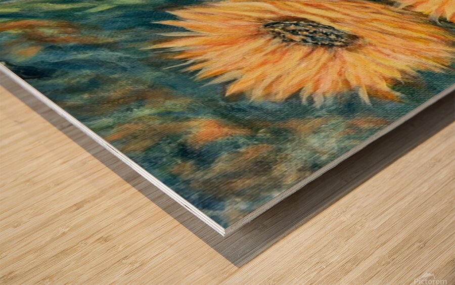 Sunflowers Wood print