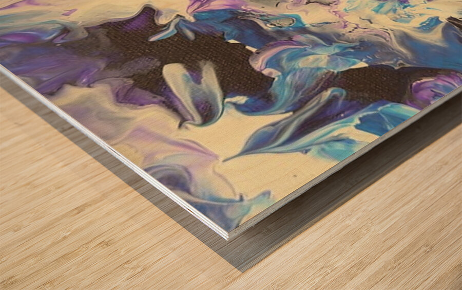 Purple flowers Wood print