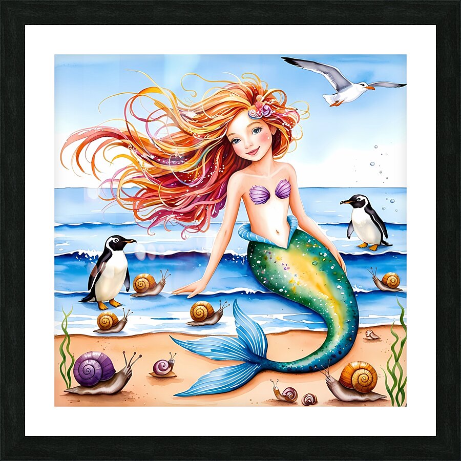 The Mermaid Picture Frame print