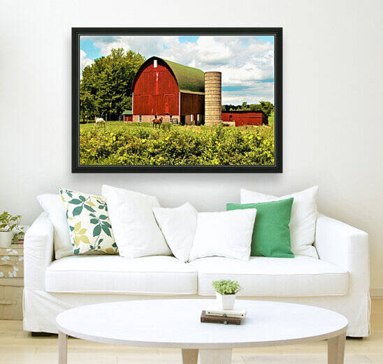 0040   Red Barn and Horses  0040 BAR 071417 0149P  by Sheryl L Sutter