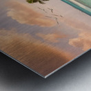 a serene beach scene with crystal clear turquoise Metal print