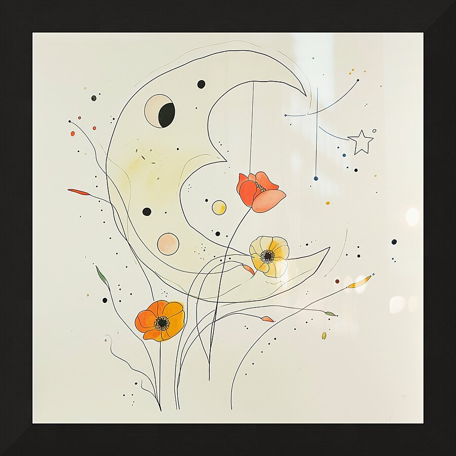 Muted Elegance Boho Lines Unveiled Picture Frame print