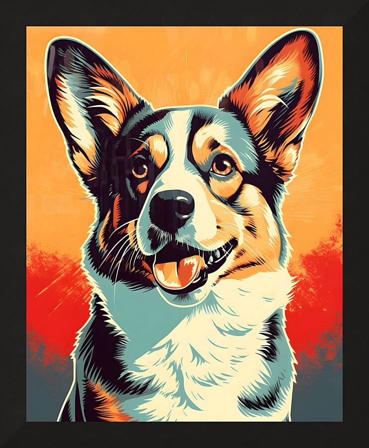 Pop Paws Corgi Picture Frame print