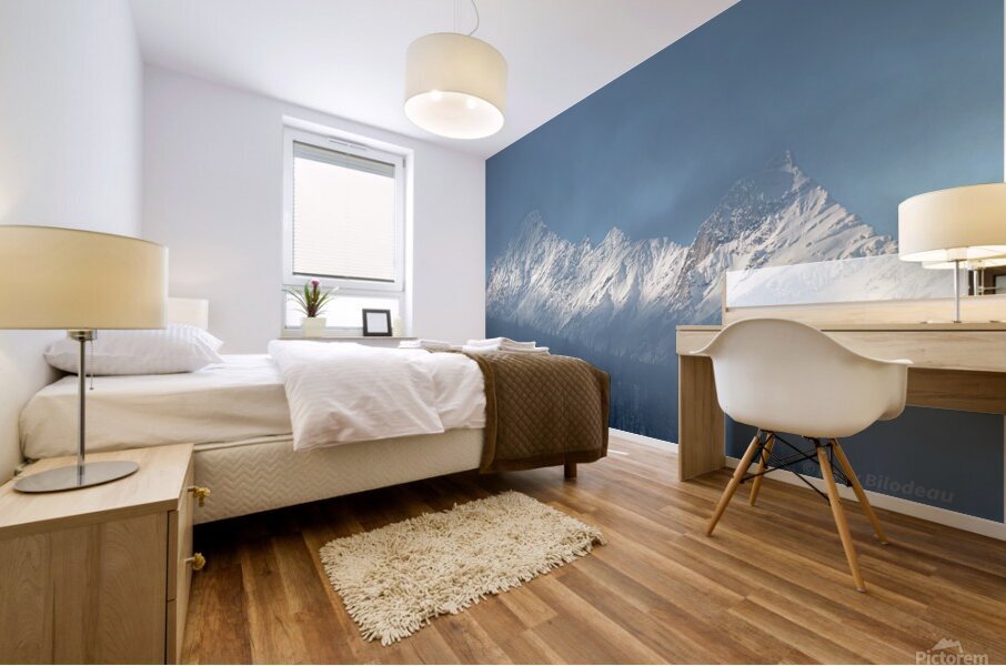 Mountain in the clouds Mural print