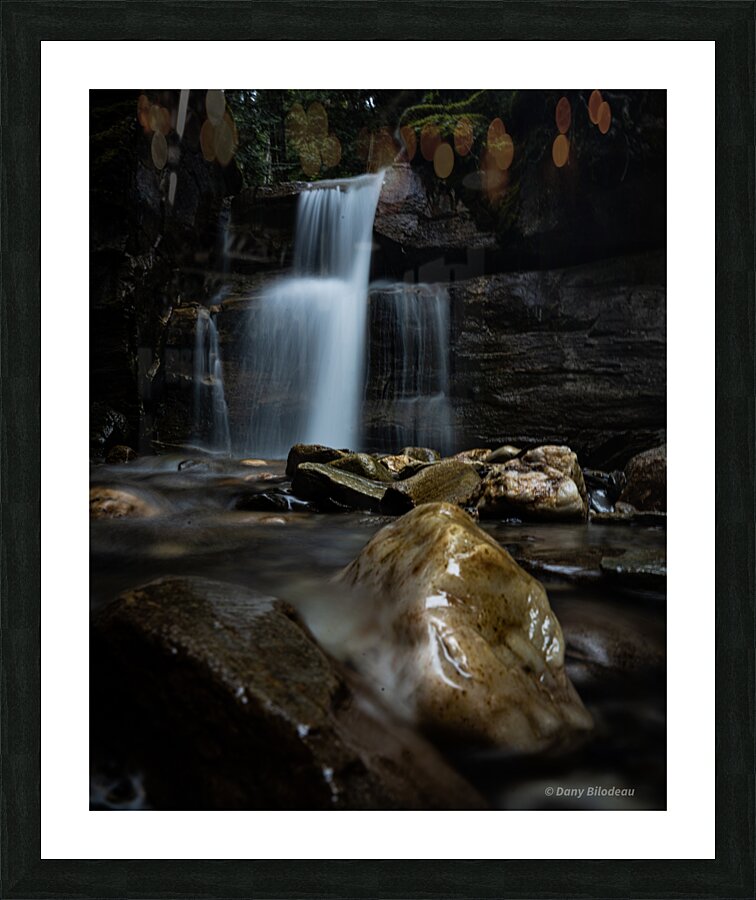 Dark waterfall Picture Frame print