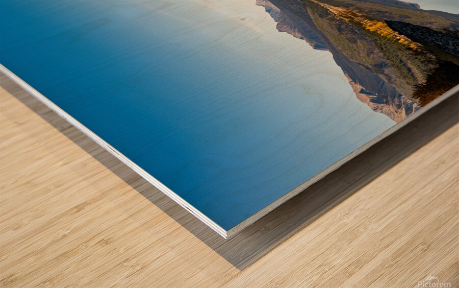 Moose lake refelection Wood print