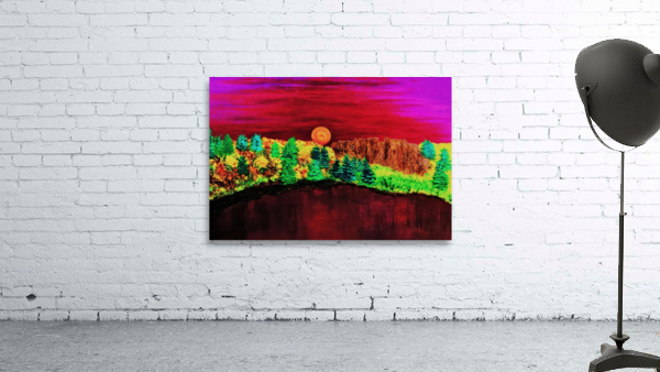Red Sunset Pond Wall Preview