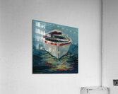 White Rowboat and Reflection Acrylic Print