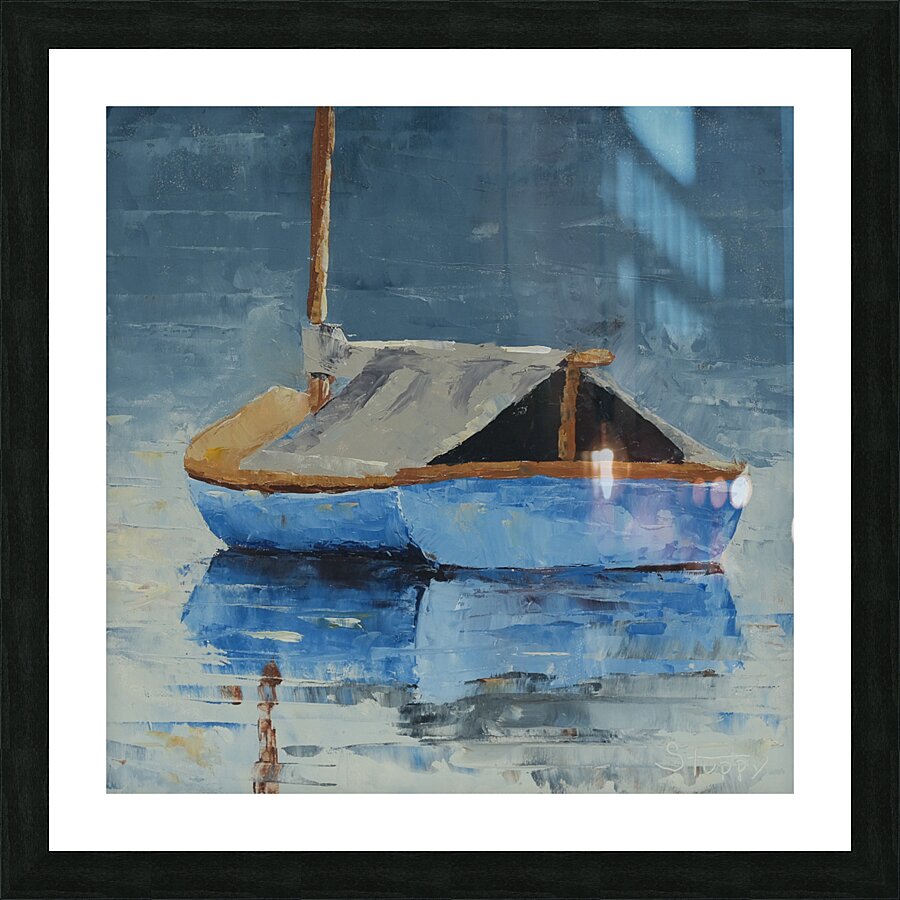 Blue Sailboat Picture Frame print