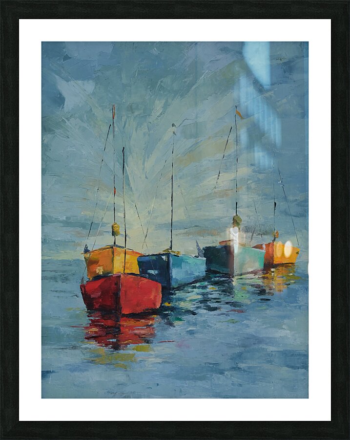 Colorful Boats Picture Frame print