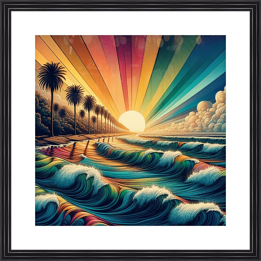 Sunset Stripes Picture Frame print
