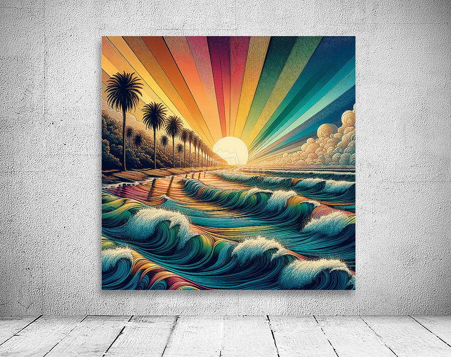 Sunset Stripes Wall Preview