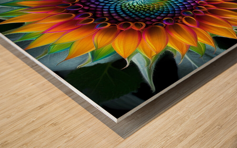 Sunflower Wood print