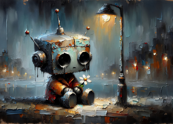 Melancholy Robot in City Digital Download