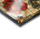 Crimson Elegance Stained Glass Red Rose Acrylic print