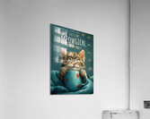 Cute Grey Tabby Cat with a Coffee Cup Acrylic Print