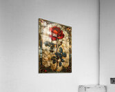 Crimson Elegance Stained Glass Red Rose Acrylic Print