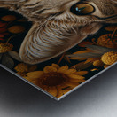 Tabby Cat in a Flowers Garden Metal print