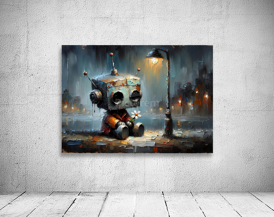 Melancholy Robot in City Wall Preview